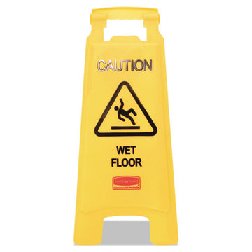 Rubbermaid® Commercial Caution Wet Floor Sign, 11 X 12 X 25, Bright Yellow, 6-carton freeshipping - TVN Wholesale